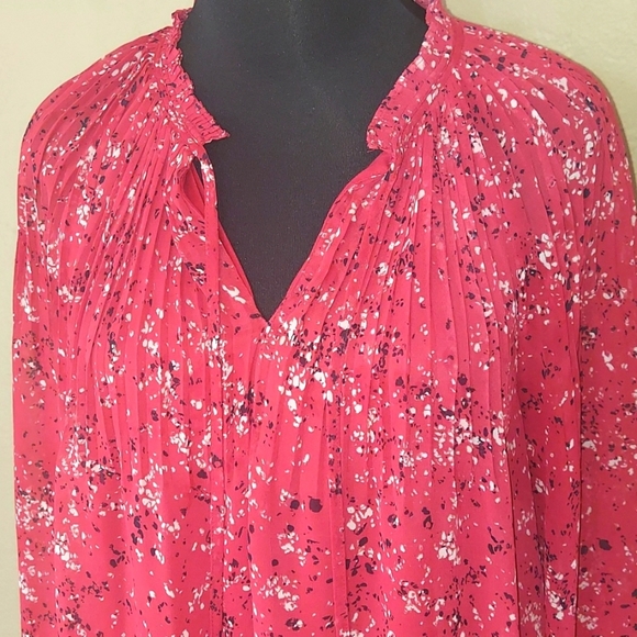 Simply Vera Wang Women's Sheer Floal Tunic Blouse Sz L - Picture 2 of 11